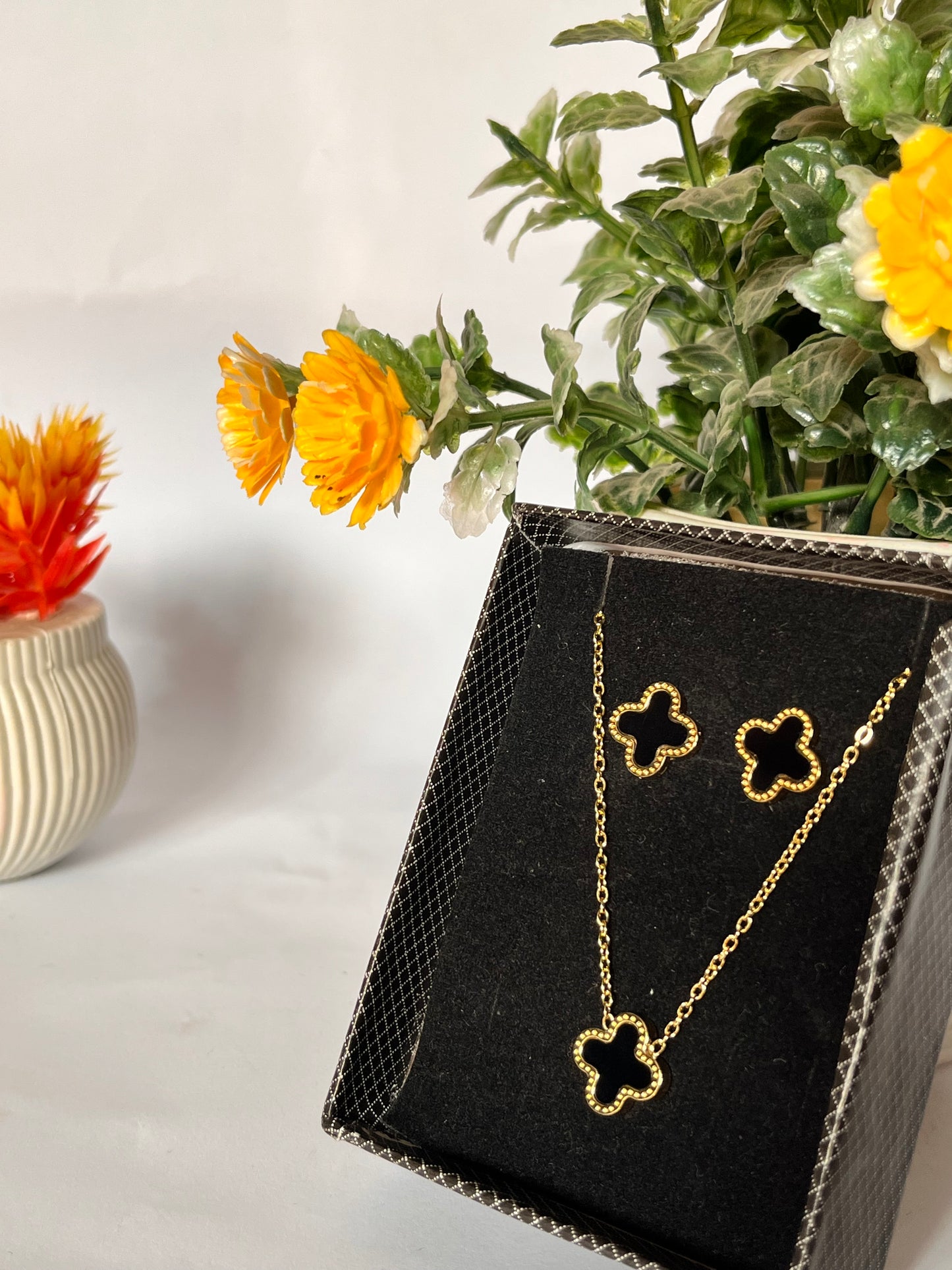 Elegant Gold Plated Clover Necklace,Earrings,bracelet, ring Set - Timeless Jewelry for Every Occasion