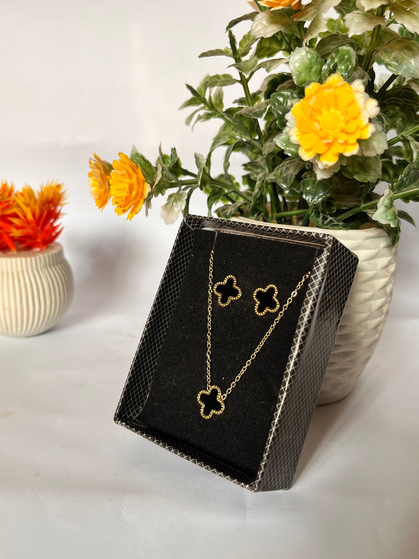 Elegant Gold Plated Clover Necklace,Earrings,bracelet, ring Set - Timeless Jewelry for Every Occasion